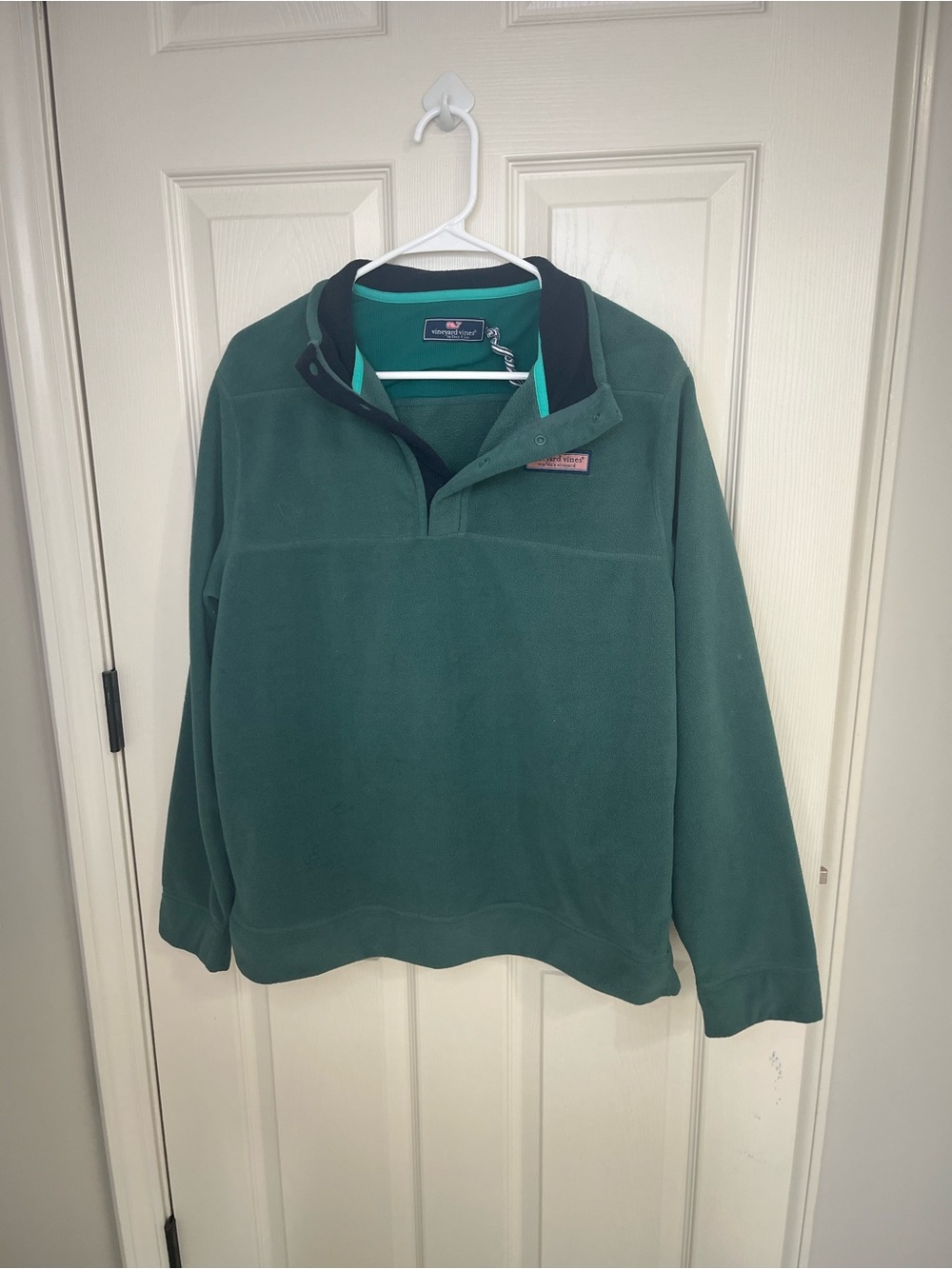 Vineyard Vines Forest Green Quarter Zip Fleece Pullover